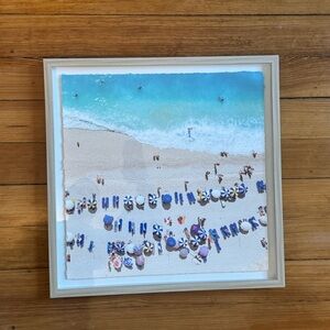 Beach Scene Framed Wall Art (18in x 18in)